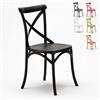 Produce Shop Sedie Cucina Bar in Polipropilene Vintage Paesana Cross Design - Nero