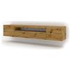 BIM Furniture TV Lowboard Aura - Tavolo per TV 200 x 42 x 37 cm, sospeso o in piedi, moderno, in rovere Artisan