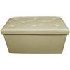 Russo Tessuti Panca Puff Pouf Diamante Contenitore Sgabello Pieghevole Ecopelle-Tortora