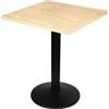 OHMG Tavolo da pranzo in legno quadrato di design piccolo tavolo da cucina 2-4 persone Dining Tavoli per sala da pranzo, salotto, balcone, legno MDF, piede in acciaio, minimalista (60 x 60 x 75 cm-D)