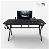 Produce Shop Scrivania Gaming 160x60cm Carbonio ergonomica Cavi Porta Cuffie bibite Sportbot 160 - Nero