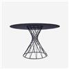 Produce Shop Tavolo di Design Rotondo Moderno in Vetro Nero 120cm per Soggiorno Naji