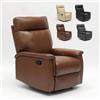 Produce Shop Poltrona Relax Reclinabile con Poggiapiedi in Similpelle Design Aurora - Marrone