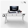 Produce Shop Scrivania Gaming 160x60cm Carbonio ergonomica Cavi Porta Cuffie bibite Sportbot 160 - Bianco