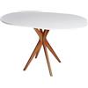 RAGABA Tavolino da pranzo ovale 100 x 75 cm, telaio a X, tavolo da pranzo per 4 persone, in legno massello, moderno, salvaspazio | bianco