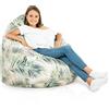 Italpouf Poltrona Sacco XL, Interno ed Esterno, Adulti e Bambini, Riempimento Perle Polistirolo, Sfoderabile, Impermeabile, Botanico, 115x90 cm