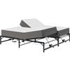 vidaXL Telaio per letto elettrico regolabile nero 200 x 200 cm, in acciaio epossidico, telecomando, regolazione indipendente testa e piedi, altezza e angolo regolabile