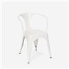 Produce Shop sedie Industrial con braccioli Acciaio per Cucina e Bar Steel Arm - Bianco