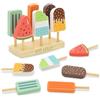AolKee Set di 6 gelati in legno, giocattolo per bambini, gioco di ruolo educativo, giocattolo alimentare, ghiacciolo per bambini di 3, 4, 5, 6 anni