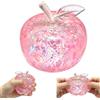 Sikweny Apple Squishy - Giocattolo da schiacciare, 6 cm, rosa con glitter fini | Giocattolo sensoriale in morbido materiale TPR, per ufficio e viaggi, accessorio decorativo
