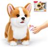 CU-MATE 12 Interactive Welsh Corgi Robot Dog Peluche Cane Giocattolo | Il cane robot da 30,5 cm cammina, abbaia, scodinzola, tira fuori la lingua, beve latte e agisce viziato, morbido e sicuro