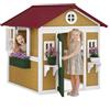 Outsunny Casetta per bambini da esterno, casetta per bambini da esterno, con porta, finestre e fioriere, casetta da giardino per bambini da 3 a 8 anni, 114 x 126,4 x 135 cm, beige