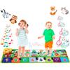 NK Tappetino Musicale per Bambini con 8 Suoni di Animali LED - Gioco Regali Bambino 3 4 5 annos, Tappeto Pianoforte Musicale Montessori, Regalo Natale e Compleanno, Funzione Record/Playback (110x36cm)