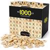 Magicfly Scarabeo Gioco da Tavolo, 1000 Pezzi di Lettere Scarabeo Artigianali in Legno, A-Z per Decorazioni Regalo Gioco di Parole Scarabeo