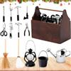 SHOWHEEL Accessori gnomi set, 1/12 Cassetta degli Attrezzi,14Pezzi, Accessori Casa Bambole per Natale, Cassetta Degli Attrezzi in Miniatura per Accessori,Casa Giocattolo Simulazione Decorativi in Miniatura