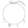 s.Oliver Bracelet - Elegante bracciale in acciaio inox lucido - argento - catena rolò regolabile fino a 21 cm - impermeabile e delicato sulla pelle