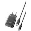 Cellularline Kit Caricabatterie Rete USB-C Completo di Cavo USB-C - Lighting
