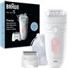 Braun Silk-epil 5 5-030, Epilatore Elettrico Bianco-Rosa