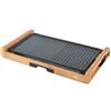 MELCHIONI - Bistecchiera elettrica BAMBOO GRILL 18000 Watt, 43x23cm, Termostato regolabile, Antiaderente - Nero