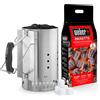 Weber Kit Ciminiera Accensione, 2kg Bricchetti, 6 Cubetti Accendifuoco