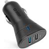 SBS Caricabatterie da auto con 2 uscite USB