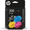 HP 308 Confezione da 2 Cartucce di Inchiostro Nero-Tricromia Originali - Ecologiche