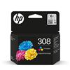 HP 308 Cartucce di Inchiostro Originali, Tricromia colori vivaci, Riciclabili - Ecologiche