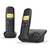 GIGASET Telefono cordless Gigaset A270 Duo con Vivavoce Ampio Display e Indicazione Data Nero