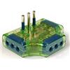 FANTONCAVIECOMPONENTI Garanti 82252-E adattatore per presa di corrente Tipo L IT Verde, Trasparente