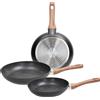 TOGNANAPORCELLANE Tognana Set 3 padelle 20-24-28 cm, Alluminio, anche a Induzione, Nero