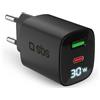 SBS Caricabatterie da parete 30W Power Control con schermo LCD e doppia uscita USB