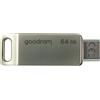 GOODRAM PEN DRIVE 64GB GOODRAM USB 3.2-TYPE C DualDrive ODA3 SILVER 60R-20W - ODA3-0640S0R11