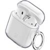 CELLULARLINE Custodia trasparente Cellularline Clear per AirPods con gancio e ricarica wireless