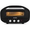 BLUNORD Forno Pizza Elettrico Manuale BLUFP 4025, 430.C, 2200W, per Pizza fino a 30 cm, Pietra e Pala Incluse, 3 Manopole, Timer 60 min, Doppio Vetro, Nero