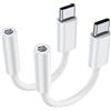JXMOX Cavo adattatore da USB tipo C a jack per cuffie femmina da 3,5 mm (confezione da 2), cavo USB C a AUX audio, compatibile con Samsung Galaxy S22 S21 S20 Ultra, S10, S9 Plus, Note 20 10, iPad Pro