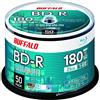 Buffalo RO-BR25V-050PW/N Blu-ray Disc BD-R Registrazione singola, 25 GB, 50 fogli, mandrino, strato singolo, 1-6 volte, funzionamento Daiga confermato, etichetta bianca