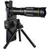 LatoYard Wildlife Observation Lens 32X con treppiede stabile | Struttura in materiale ABS, design leggero e portatile, facile da trasportare per i viaggi, finitura nera
