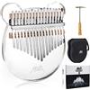 AKLOT Kalimba 17 chiavi Acrilico trasparente Panda Thumb Piano Nota Pianoforte a dita intagliato con adesivi Kalimba Case Tune Hammer Study Booklet
