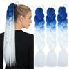 Shangxiu Extension Per Treccine Africane 3pc Jumbo Treccia Extension Capelli Fibra Sintetica Treccia Di Scatola Crochet Twist Braiding Hair (24zoll(3per Pack),B85 blu/bianco)