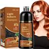 BLSFXROE Shampoo colorante per capelli, castano rosso chiaro, 500 ml, 3 in 1, per capelli e barba (marrone chiaro)