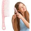 EQLEF Pettine Denti Larghi, Pettine per Capelli a Denti Larghi per Capelli Asciutti Bagnati Pettine per Capelli Ricci Lisci Shampoo Pettine Doccia per Ragazze e Donne (Rosa)