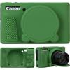 Supmay Custodia per fotocamera digitale Canon PowerShot SX740 HS/SX730 HS, custodia protettiva in morbido silicone con copriobiettivo rimovibile, custodia in gomma morbida in silicone, Verde