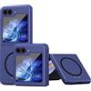 LEMAXELERS Custodia per Samsung Galaxy Z Flip 5 Cover [Compatibile con MagSafe] Sottile Protettiva ibrida in PC Case Magnetica Antigraffio Cover per Galaxy Z Flip 5 Blue QHZ