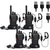 pofung Walkie Talkie PMR446 Radio bidirezionale senza licenza, pofung PT88E 16 canali Walkie-talkie professionali ricaricabili a lungo raggio con base per caricabatterie USB e auricolari (nero, 4 pezzi)