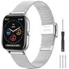Issinlky Cinturino per Amazfit GTS 3, 20mm acciaio inossidabile metallo Cinturino per Amazfit Bip 3, Bip 3 Pro, Amazfit Bip, Bip U Pro, Amazfit GTR 42mm, GTS 2 Mini, GTS, GTS 2, GTS 3, GTS 4, 4 Mini