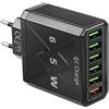 LEVMEK Caricatore USB Multiplo 65W 6 Porte con QC 3.0 per iPhone 16 15 14 Galaxy | Multipresa USB da Scrivania Ricarica Rapida, Adattatore Presa USB Multipla Compatta iPad Tablet Viaggio Ufficio Casa
