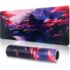 ANOMM Gaming Mousepad, XXL (800 x 300 x 3 MM), Impermeabile e Antiscivolo | Padiglione Volante in Fiore di Ciliegio, Bordi Cuciti, Tracciamento ad Alta Precisione