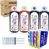 Fink Inchiostro ricaricabile 27XL e 4 flaconi di inchiostro da 100 ml compatibili con stampanti Epson 27 o 27XL, funziona con stampanti WorkForce WF-7620DTWF WF-7720DTWF WF-7715DWF WF-7710DWF WF-7210DTWF