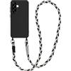 Coiwxmoi Cover per Samsung Galaxy A17 con Cordino, Custodia Doux Silicone con Regolabile Collana Ultra Sottile Antiurto AntiGraffio Protettiva Case con Laccio Tracolla per Samsung Galaxy A17, Nero