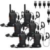 pofung Walkie Talkie PMR446 Radio bidirezionale senza licenza, pofung PT88E 16 canali Walkie-talkie professionali ricaricabili a lungo raggio con base per caricabatterie USB e auricolari (nero, 6 pezzi)